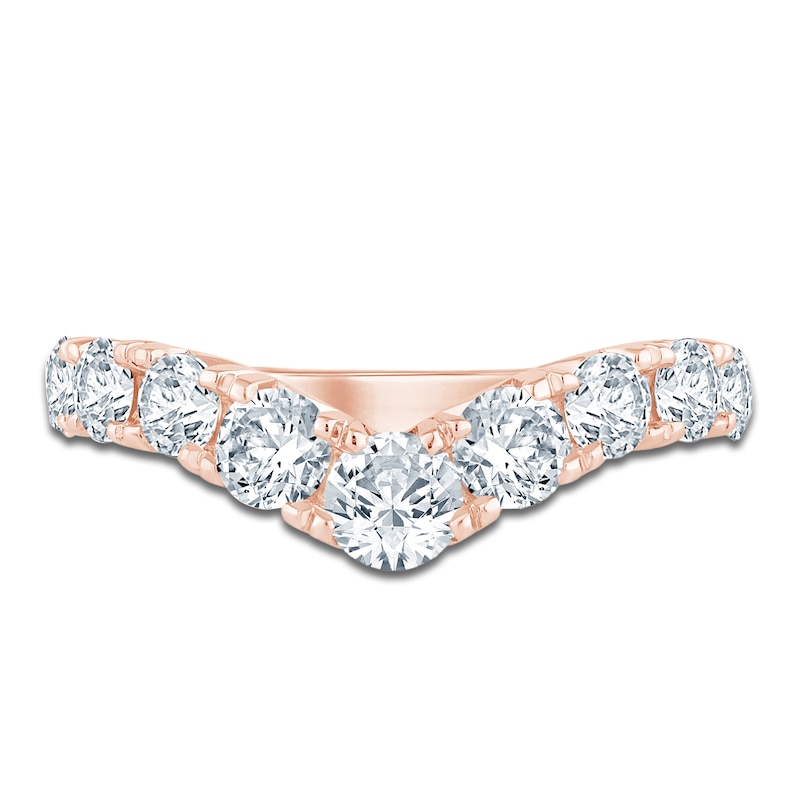 Main Image 3 of Lab-Grown Diamond Graduated Chevron Anniversary Ring 1-1/2 ct tw 14K Rose Gold