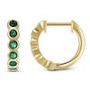 Thumbnail Image 1 of Natural Emerald Bezel-Set Hoop Earrings 14K Yellow Gold