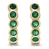 Thumbnail Image 2 of Natural Emerald Bezel-Set Hoop Earrings 14K Yellow Gold