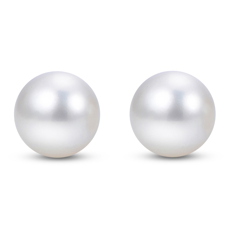 Main Image 2 of Cultured Pearl Stud Earrings 14K White Gold 9-9.5mm
