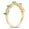 Thumbnail Image 2 of Marquise-Cut Natural Emerald & Diamond Scalloped Ring 1/5 ct tw 10K Yellow Gold
