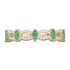 Thumbnail Image 3 of Marquise-Cut Natural Emerald & Diamond Scalloped Ring 1/5 ct tw 10K Yellow Gold