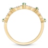 Thumbnail Image 4 of Marquise-Cut Natural Emerald & Diamond Scalloped Ring 1/5 ct tw 10K Yellow Gold