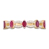 Thumbnail Image 3 of Marquise-Cut Natural Ruby & Diamond Scalloped Ring 1/5 ct tw 10K Yellow Gold