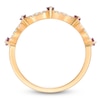 Thumbnail Image 4 of Marquise-Cut Natural Ruby & Diamond Scalloped Ring 1/5 ct tw 10K Yellow Gold