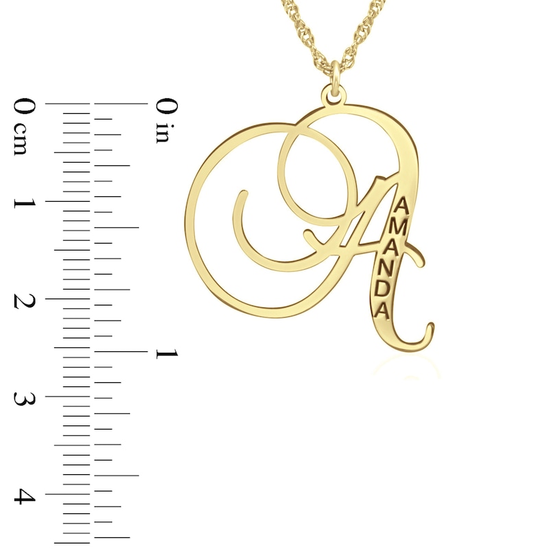 Main Image 4 of Initial & Name Necklace 10K Yellow Gold 18"