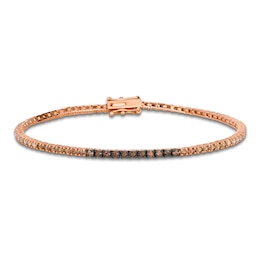 Le Vian Chocolate Ombré Diamond Tennis Bracelet 1-3/4 ct tw 14K Strawberry Gold 7"