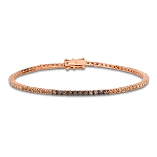 Le Vian Chocolate Ombré Diamond Tennis Bracelet 1-3/4 ct tw 14K Strawberry Gold 7"