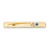 Thumbnail Image 2 of Men's Blue Sapphire Bar Brooch 18K Yellow Gold-Plated Sterling Silver