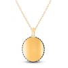 Thumbnail Image 2 of Men's Black Diamond & Enamel Lion Silhouette Necklace 1 ct tw 10K Yellow Gold 20"