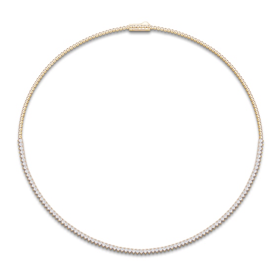 Jared Signature Lab-Grown Diamond Tennis Necklace 3 ct tw 14K Yellow Gold 17"