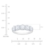 Thumbnail Image 4 of Certified Oval & Round-Cut Diamond Scalloped-Edge Anniversary Ring 2 ct tw 14K White Gold