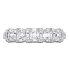 Thumbnail Image 3 of Certified Oval & Round-Cut Diamond Scalloped-Edge Anniversary Ring 1-1/2 ct tw 14K White Gold