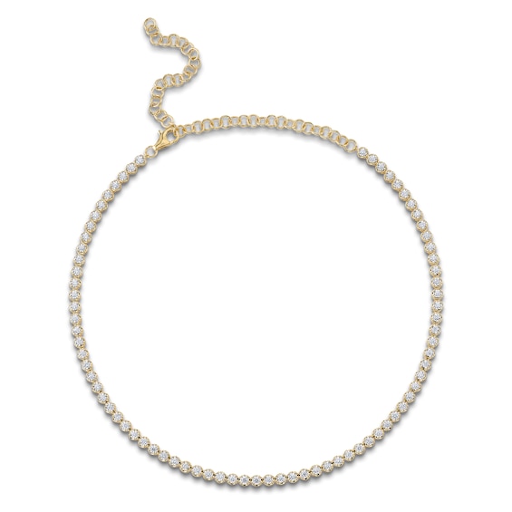 Shy Creation Graduated Diamond Tennis Necklace 5-1/2 ct tw 14K Yellow Gold SC55022351V2Z18