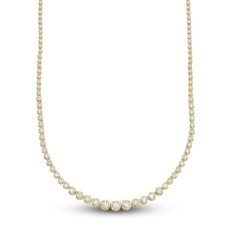 Main Image 2 of Shy Creation Graduated Diamond Tennis Necklace 5-1/2 ct tw 14K Yellow Gold SC55022351V2Z18