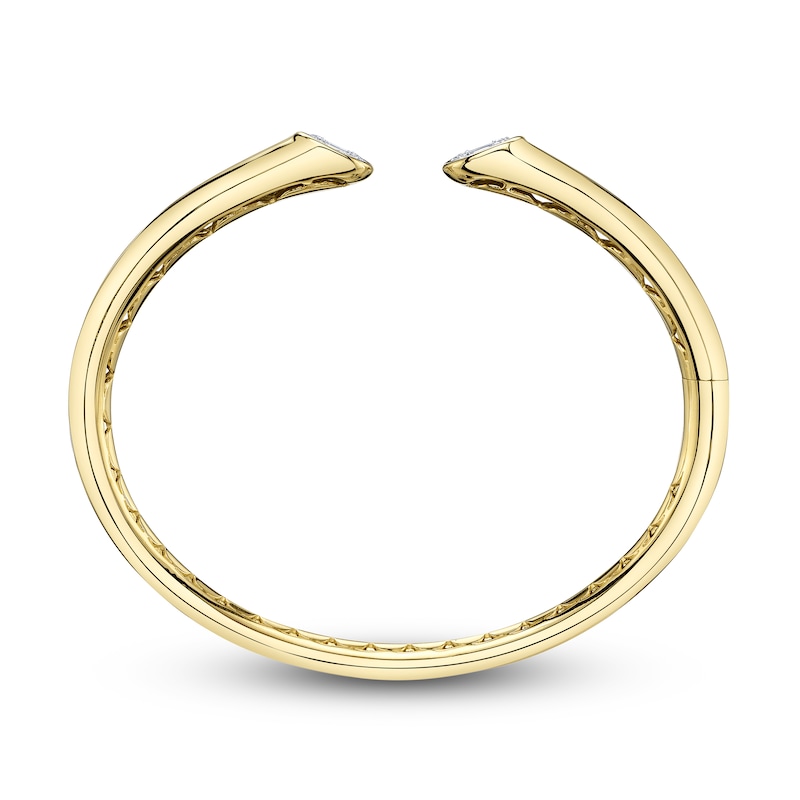 Main Image 3 of Shy ICON Lumeria Baguette & Round-Cut Multi-Diamond Cuff Bangle Bracelet 1/5 ct tw 14K Yellow Gold