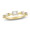 Thumbnail Image 1 of Jared Signature Emerald & Round-Cut Lab-Grown Diamond Station Ring 1/2 ct tw 14K Yellow Gold