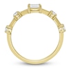 Thumbnail Image 4 of Jared Signature Emerald & Round-Cut Lab-Grown Diamond Station Ring 1/2 ct tw 14K Yellow Gold