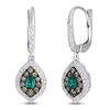 Thumbnail Image 2 of Le Vian Pear-Shaped Natural Emerald Hoop Drop Earrings 5/8 ct tw Diamonds 14K Vanilla Gold
