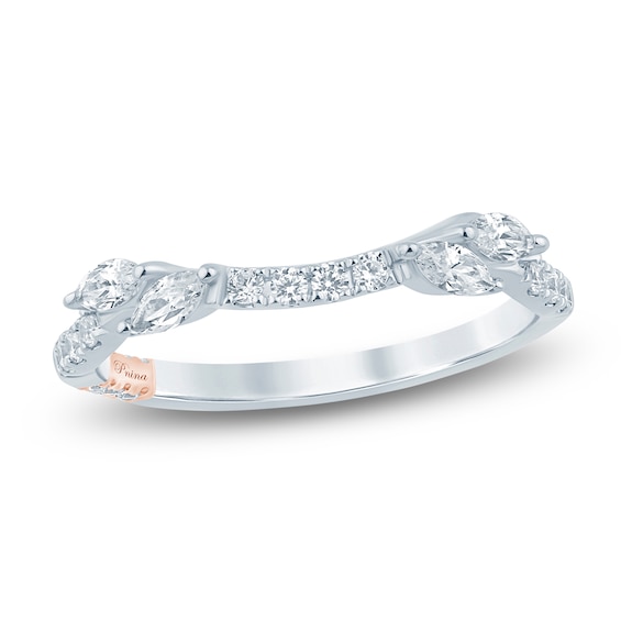 Pnina Tornai Marquise & Round-Cut Diamond Contour Anniversary Ring 1/3 ct tw 14K White Gold