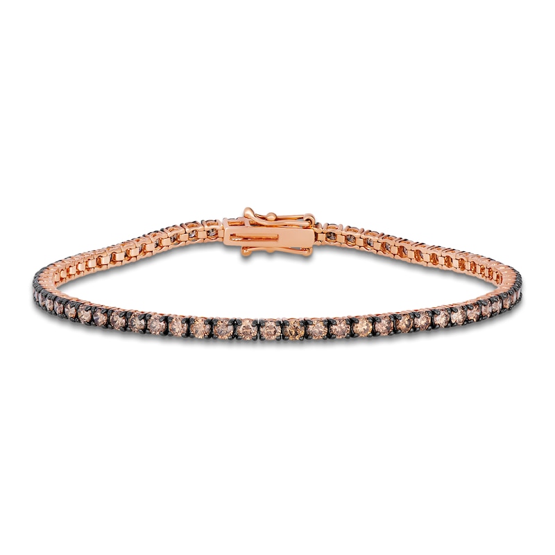 Main Image 1 of Le Vian Chocolate Diamond Tennis Bracelet 3-1/3 ct tw 14K Strawberry Gold 7"