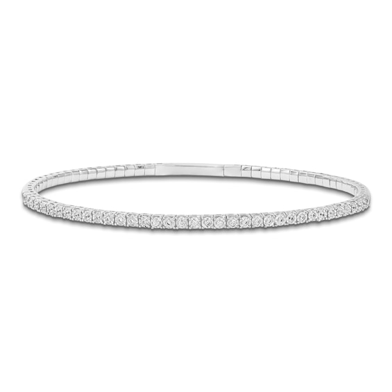 Jared Signature Lab-Grown Diamond Flex Bangle Bracelet 1/4 ct tw Sterling Silver