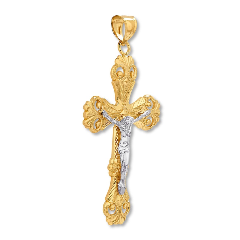 Main Image 3 of Men's Crucifix Pendant 14K Two-Tone Gold