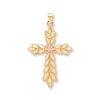 Budded Cross Pendant 14K Two-Tone Gold