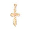 Budded Cross Pendant 14K Two-Tone Gold
