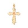 Budded Cross Pendant 14K Two-Tone Gold