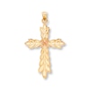 Budded Cross Pendant 14K Two-Tone Gold