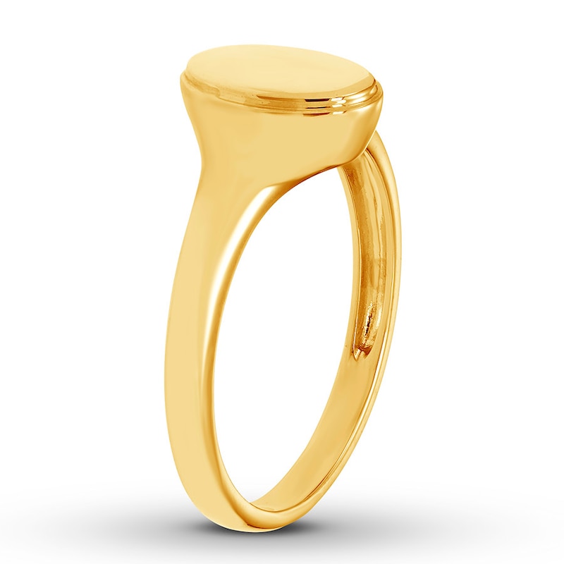 Main Image 2 of Oval Signet Ring 10K Yellow Gold