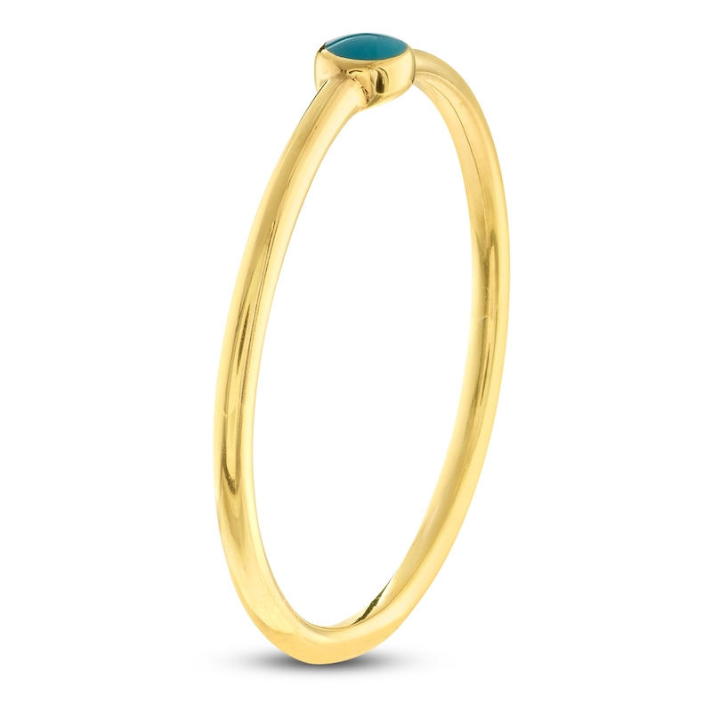 Enamel Turquoise Ring 14K Yellow Gold