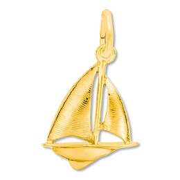 Sailboat Charm 14K Yellow Gold
