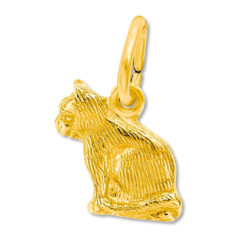 Cat 14K Gold Charm, Cat Charms