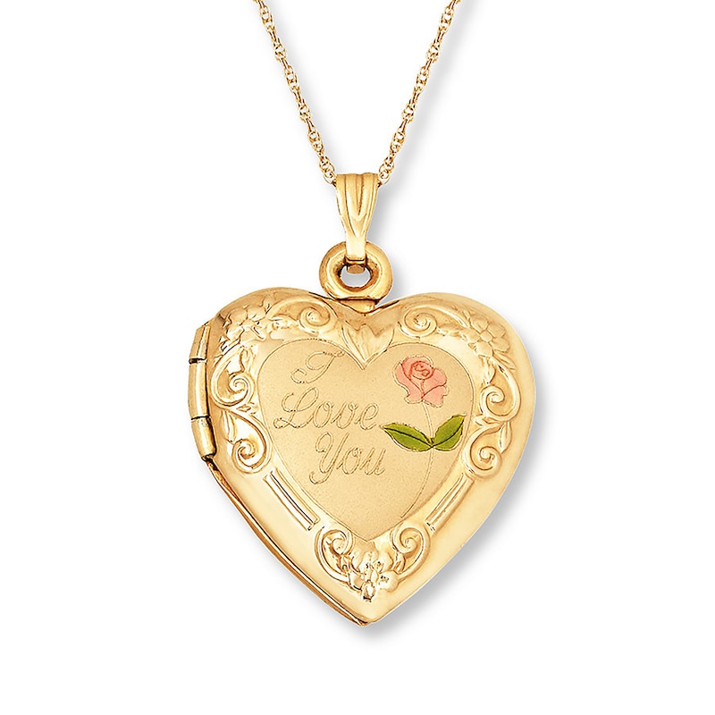Main Image 1 of Heart Locket 14K Yellow Gold 18"
