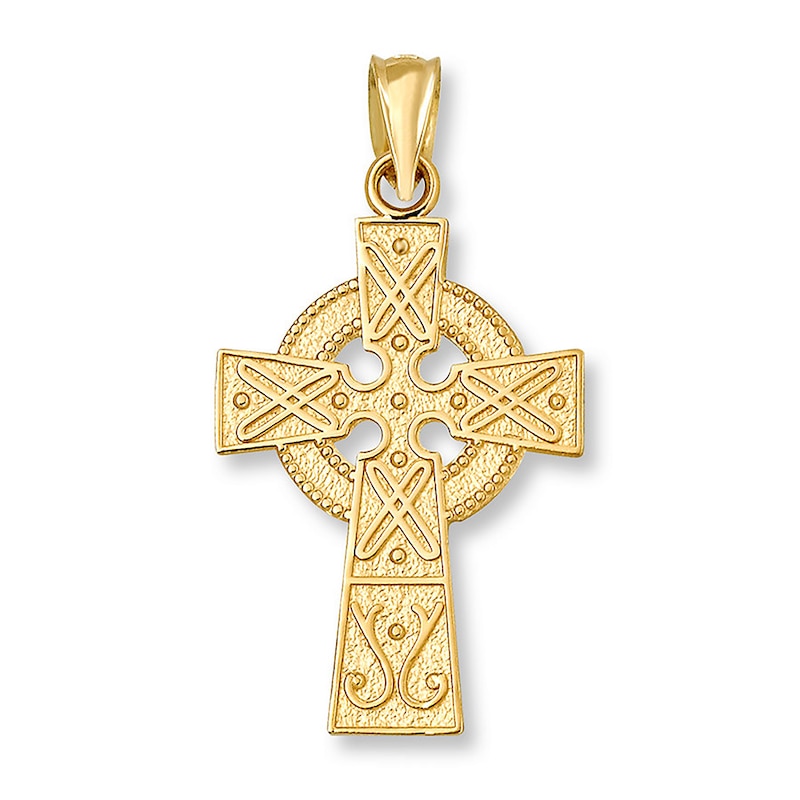 Celtic Cross Charm 14K Yellow Gold
