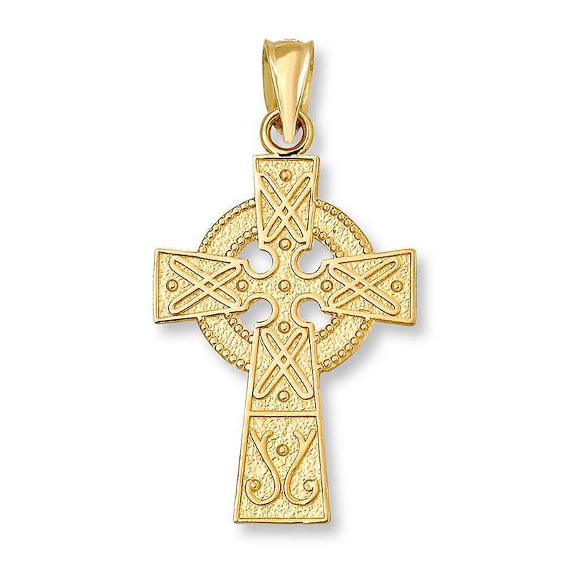 Main Image 1 of Celtic Cross Charm 14K Yellow Gold