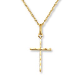 Petite Cross Necklace 14K Yellow Gold