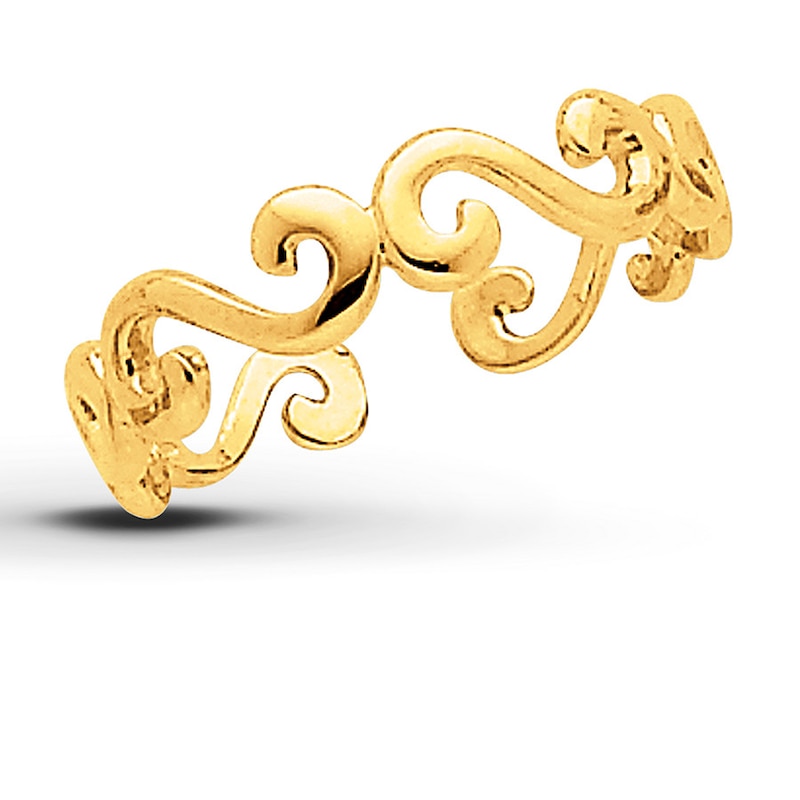Main Image 1 of Swirl Toe Ring 14K Yellow Gold