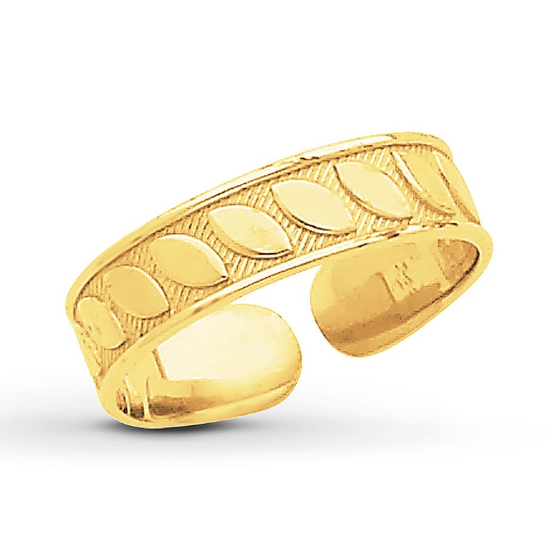 Main Image 1 of Leaf Design Toe Ring 14K Yellow Gold