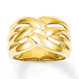 Woven Texture Dome Ring 14K Yellow Gold