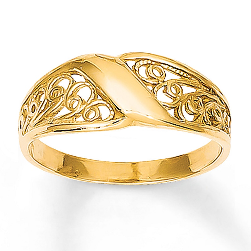 Main Image 1 of Filigree Ring 14K Yellow Gold