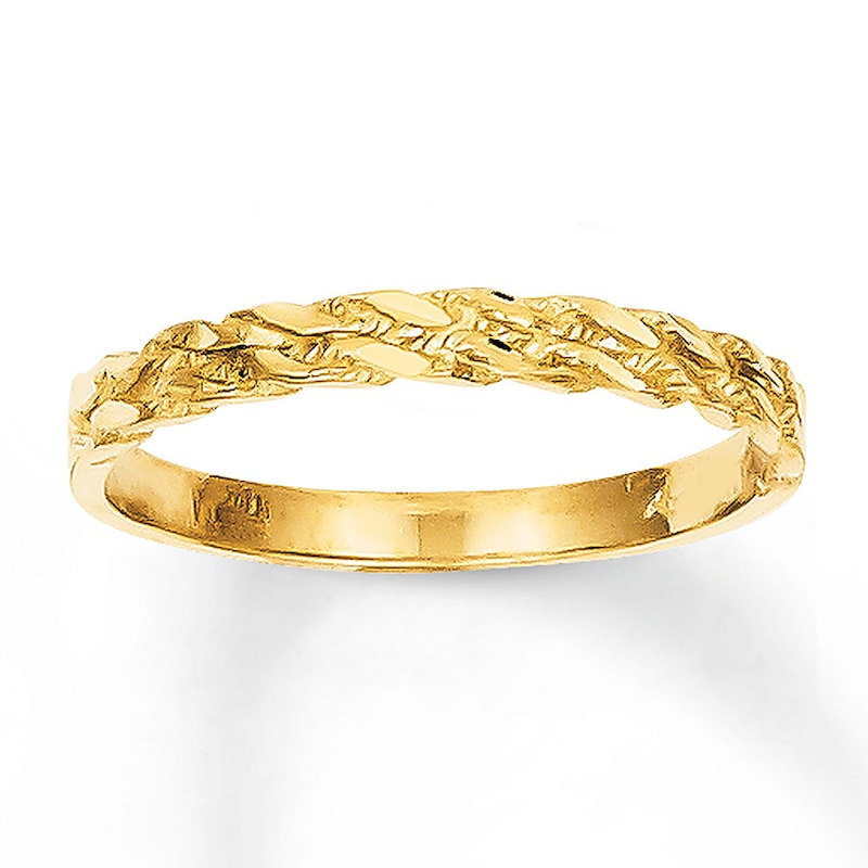 Main Image 1 of Rope Braid Ring 14K Yellow Gold