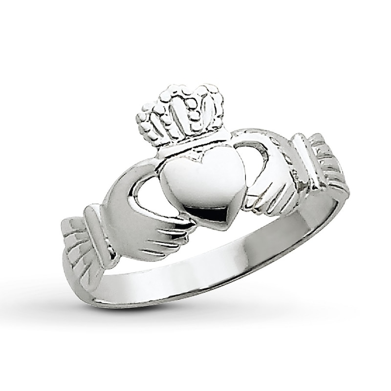 Main Image 1 of Claddagh Ring 14K White Gold