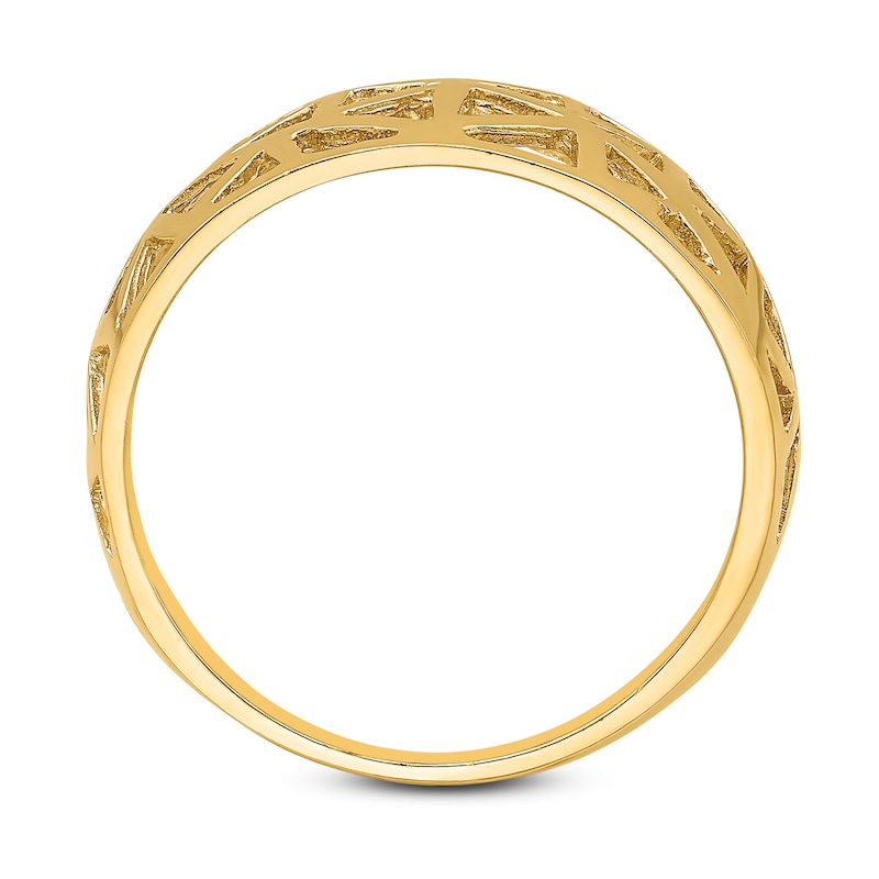 Main Image 2 of Triangle Dome Ring 14K Yellow Gold