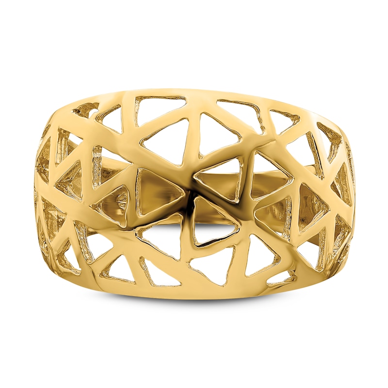Main Image 3 of Triangle Dome Ring 14K Yellow Gold
