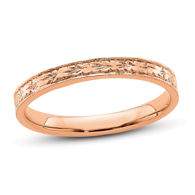 Main Image 1 of Polished Floral Ring 14K Rose Gold