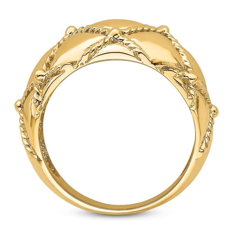Main Image 2 of Quilted Rope Dome Ring 14K Yellow Gold