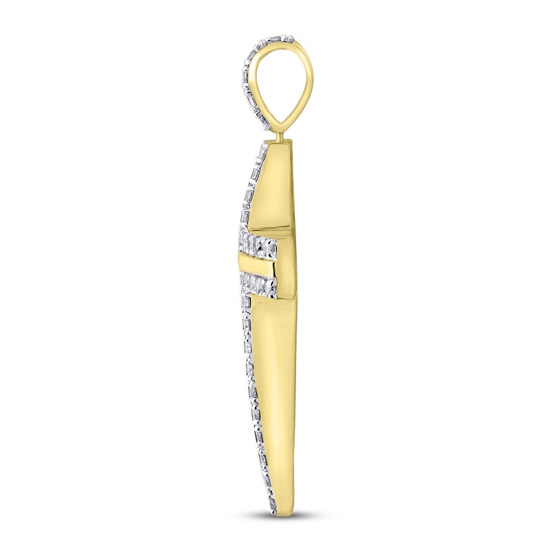 Main Image 3 of Men's Diamond Charm 1 ct tw Round 10K Yellow Gold/Rhodium